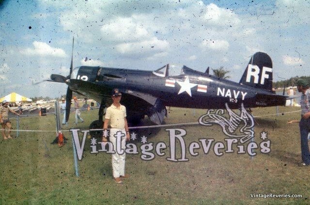 Old air show picture with a military plane