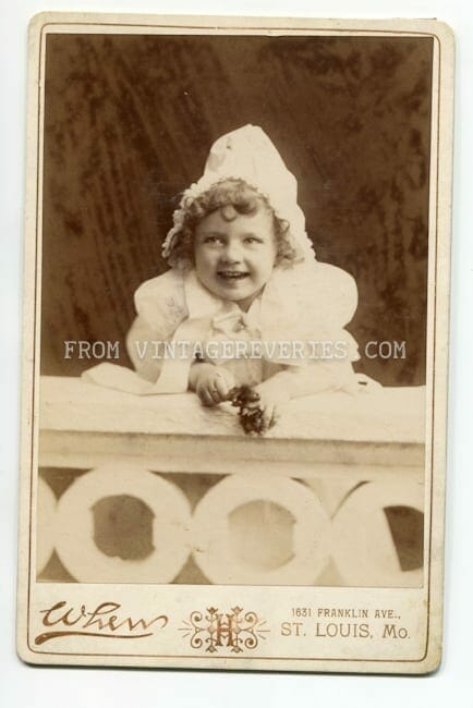 smiling baby girl st louis mo turn of the century photograph