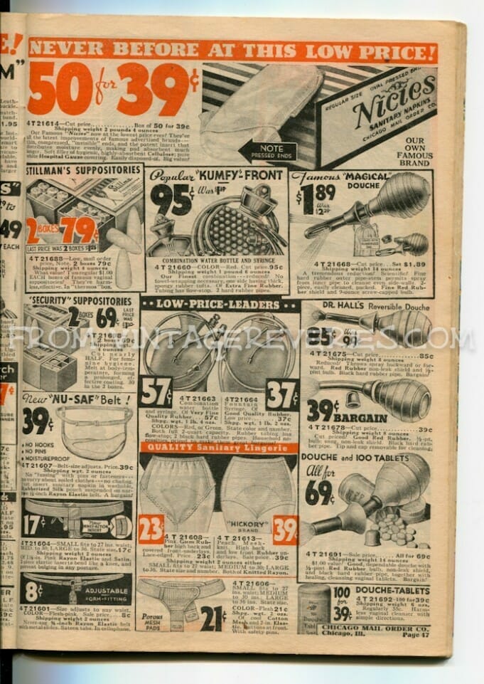 1935 ads for medicines, cosmetics, douches, sanitary napkins... etc.