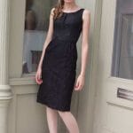 SOLD! Vintage 1950s/60s black lace cocktail wiggle hourglass sheath dress – must see!
