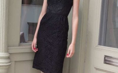 SOLD! Vintage 1950s/60s black lace cocktail wiggle hourglass sheath dress – must see!