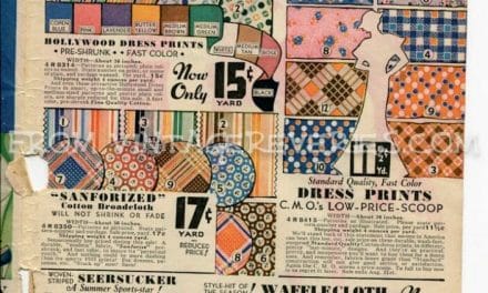 1930s Sewing notions, fabrics, laces, silks, and the last page of the Chicago Mail Order Company 1935 Catalog (summer)