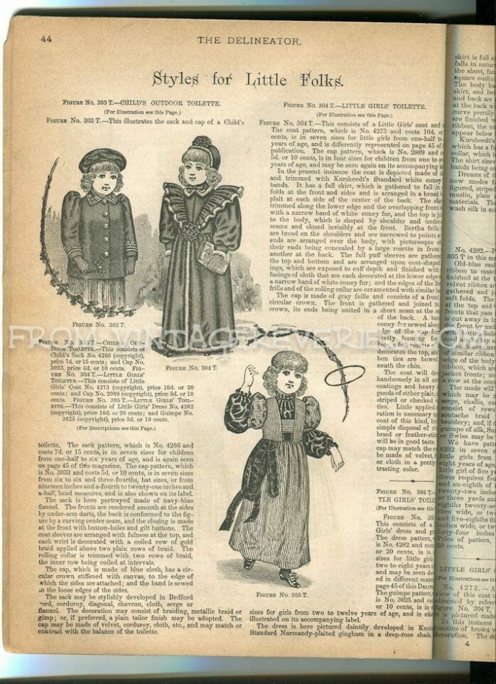 1890s Children’s Fashions – styles for boys and girls