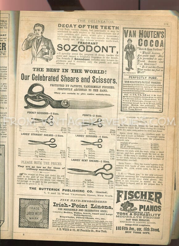 Victorian Ads for Burpee’s Seeds, skin bleach creams, typewriters, pianos, and more