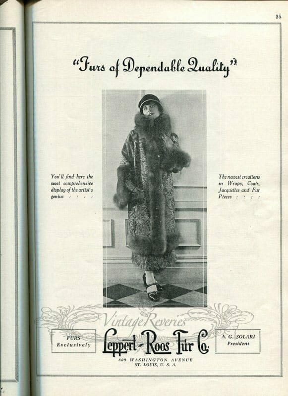 1920s Fur Coat Fashion Advertisements