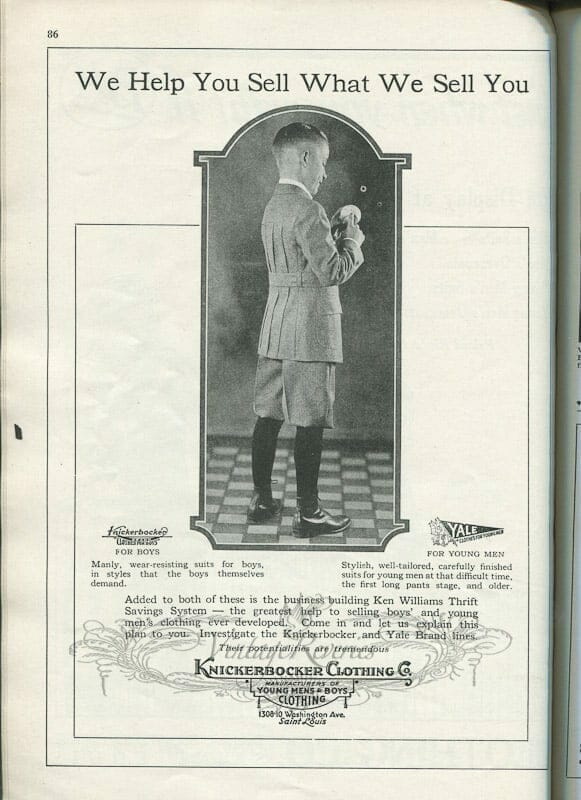 1920s mens and boys clothing ads: Knickerbockers, hats, trousers and more!