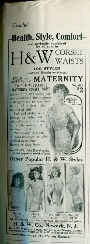 Edwardian Cooking Advice and MATERNITY CORSET ADS