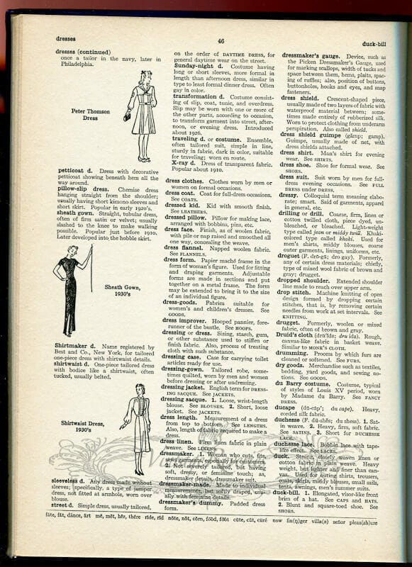 Décolletage, dots, Types of dresses, and other fashion definitions