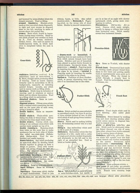 describing vintage needlework