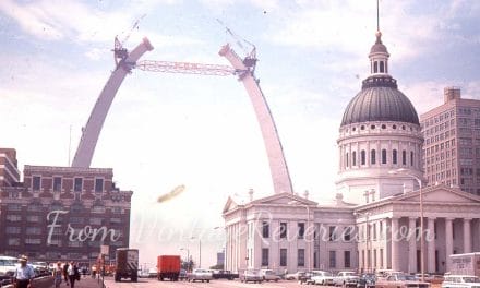 Pictures of the Gateway Arch under construction