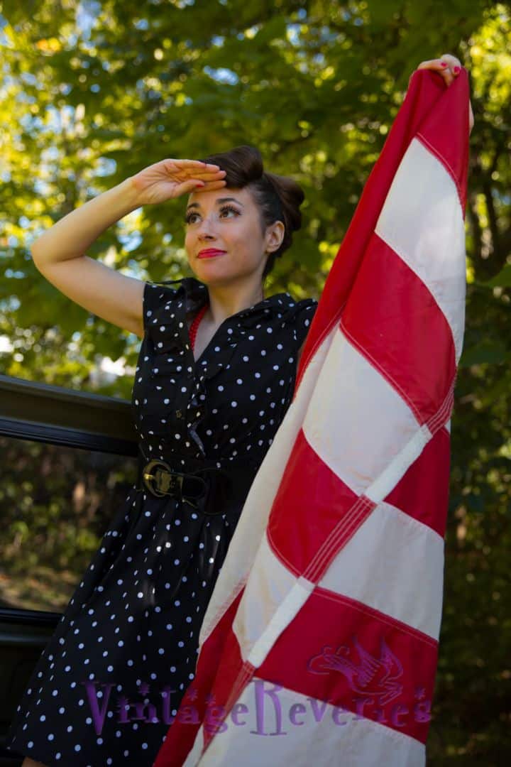 Patriotic Pinup in the Willys Jeep