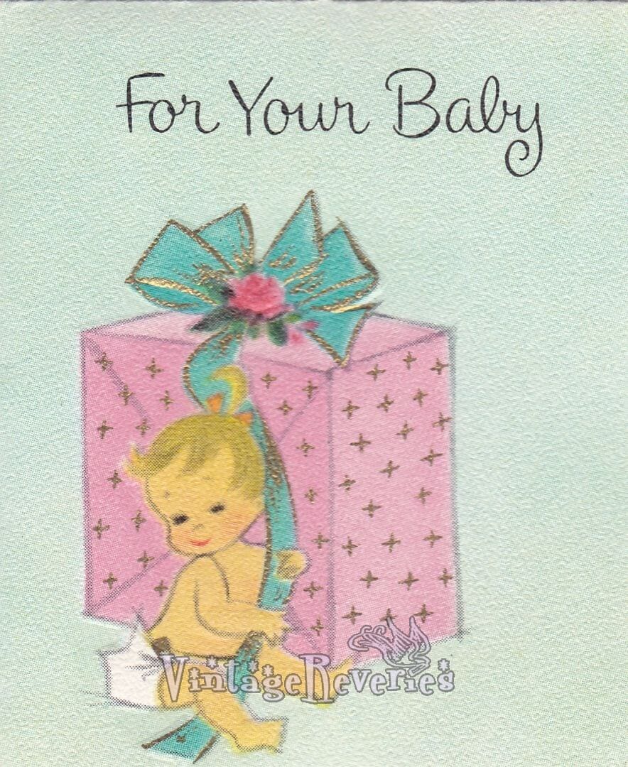 Cute Vintage Baby Shower Cards from 1962