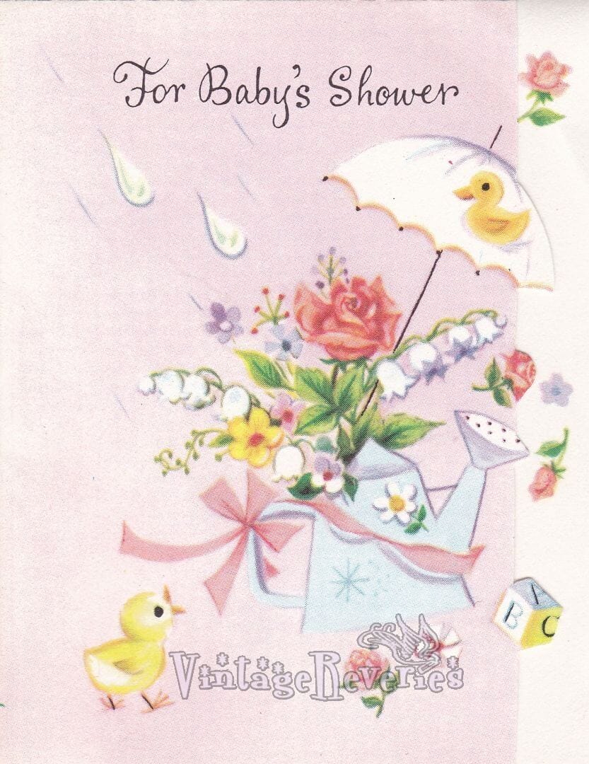 Baby shower card scans from the 1960s