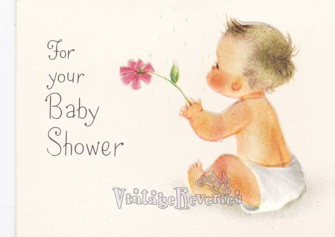 1960s baby shower cards