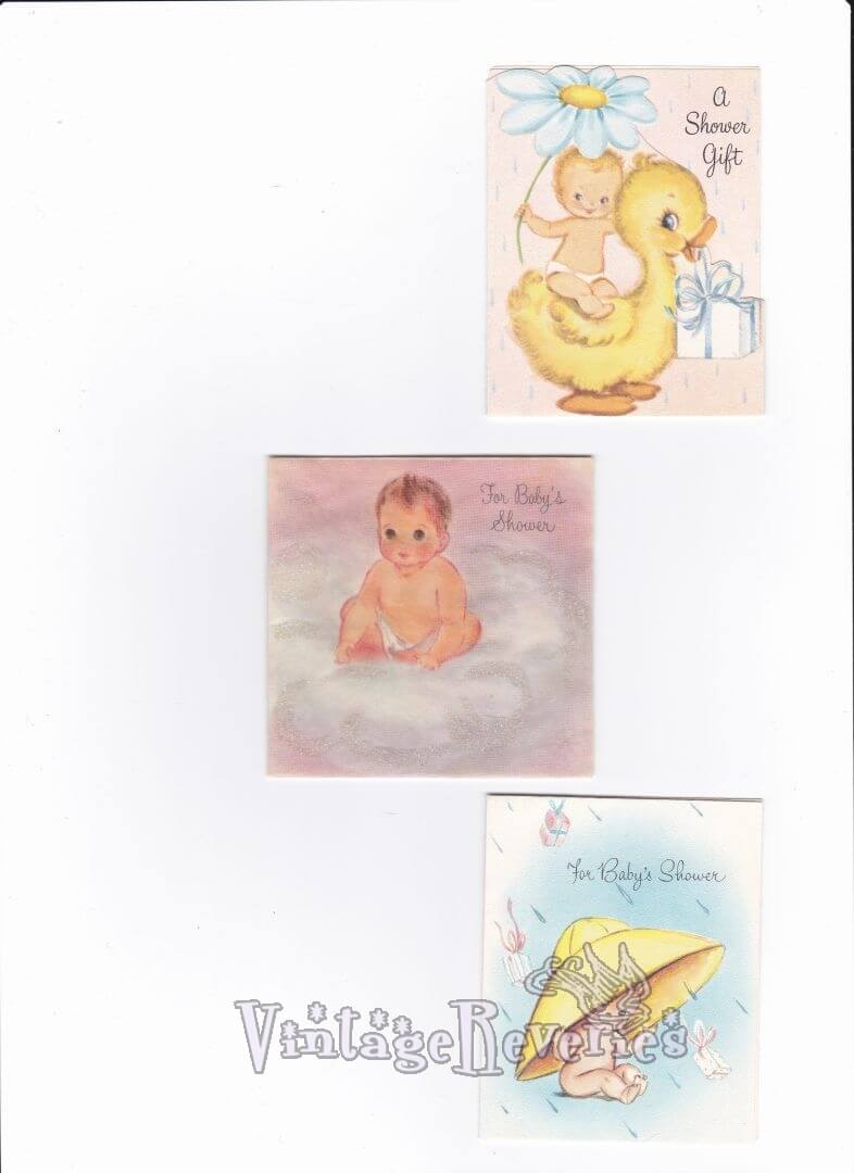vintage baby shower card scans