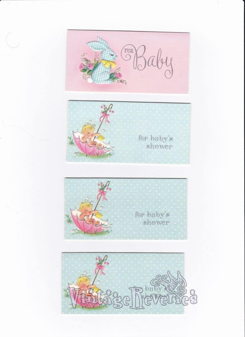 rectangle baby shower cards scans