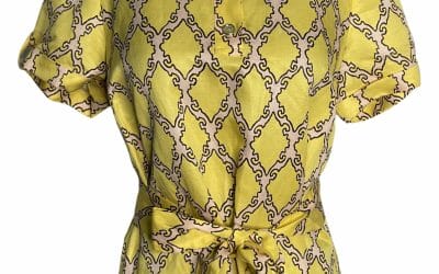 Silk & Linen Kate Spade Yellow Shirt Dress with tie belt – medium – silk and linen