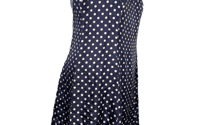 Blue Polkadot vintage 1950s-60s Pinup-style dress – rare size XXL.