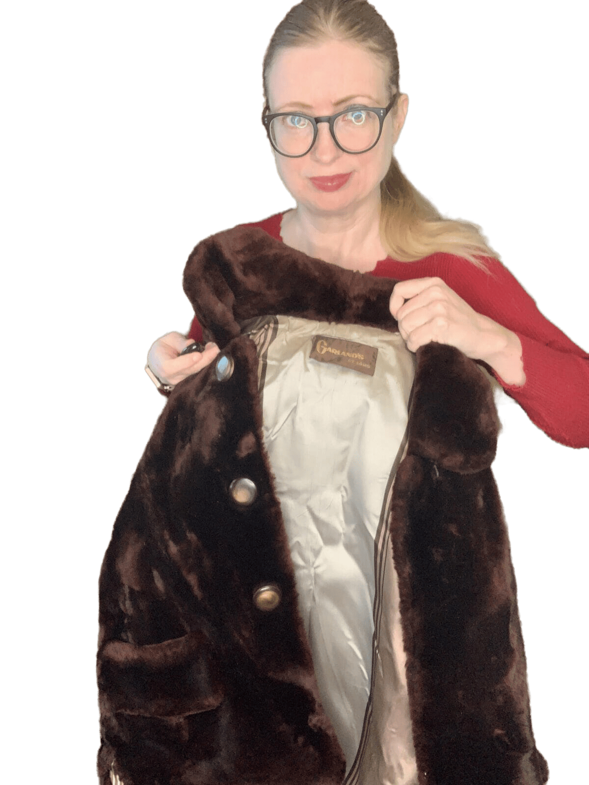 Cute short vintage 1960s mouton fur short coat | VintageReveries