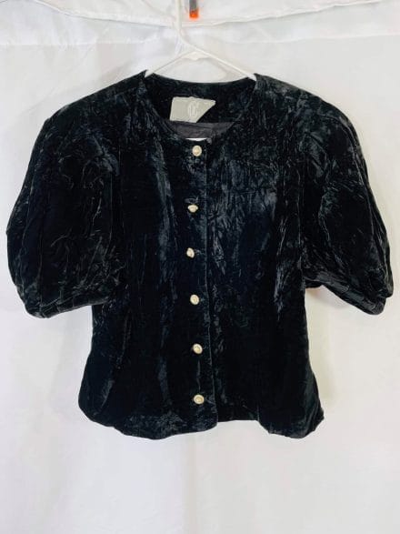 CI New York Paris vintage velvet button down shirt