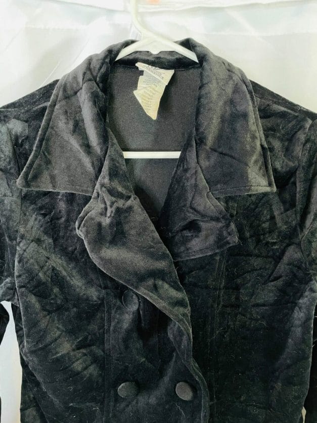 medium black velvet jacket