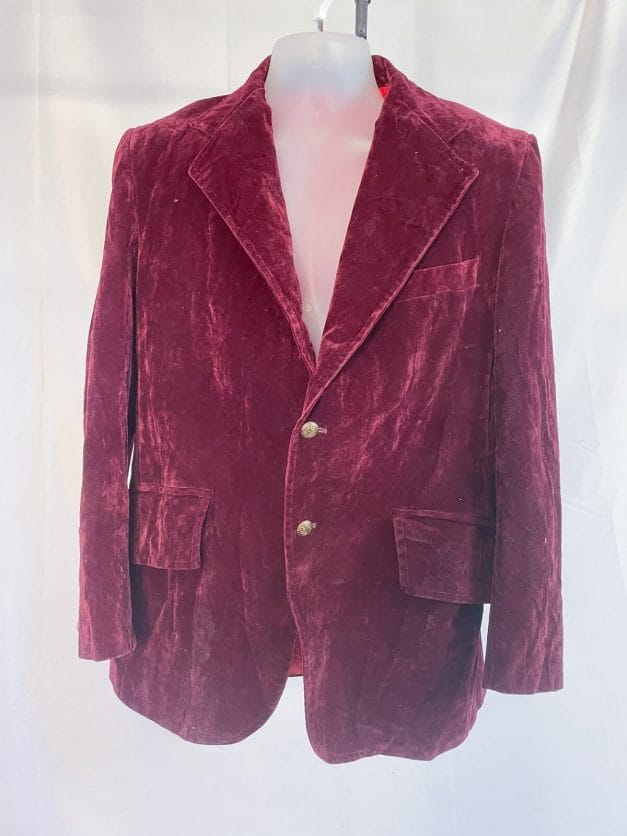 red velvet suit jacket