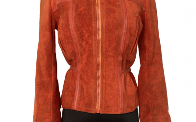 For scrap or costume – cute red suede vintage motorcycle coat by Split End LTD