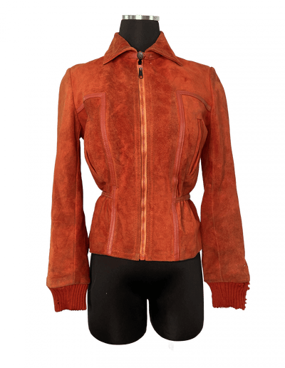 For scrap or costume - cute red suede vintage motorcycle coat by Split End LTD