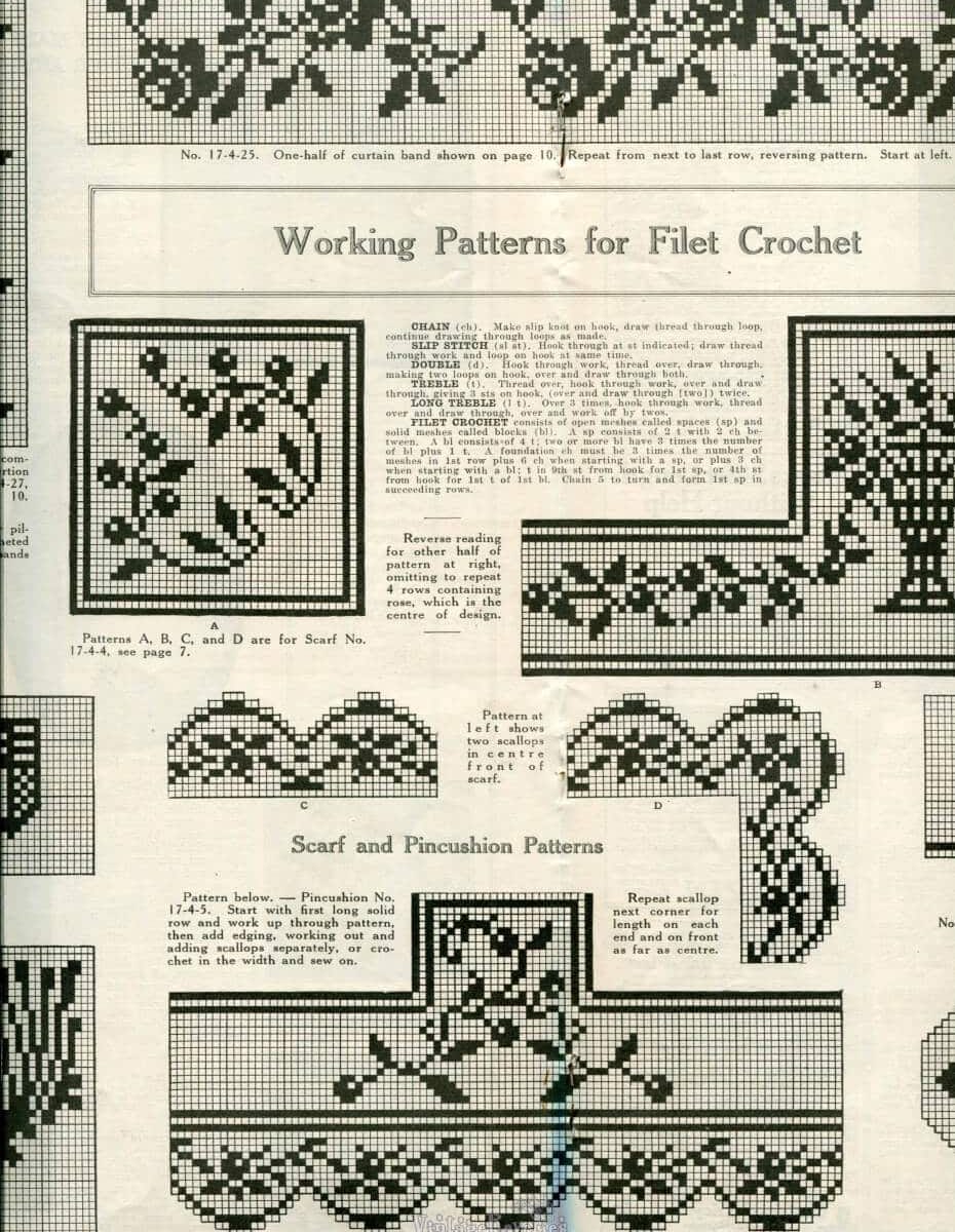 Edwardian Filet Crochet Pattern from 1917